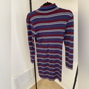ASOS Brave Soul Multicolor Turtleneck Striped Midi Sweater Dress Size Small (S)
